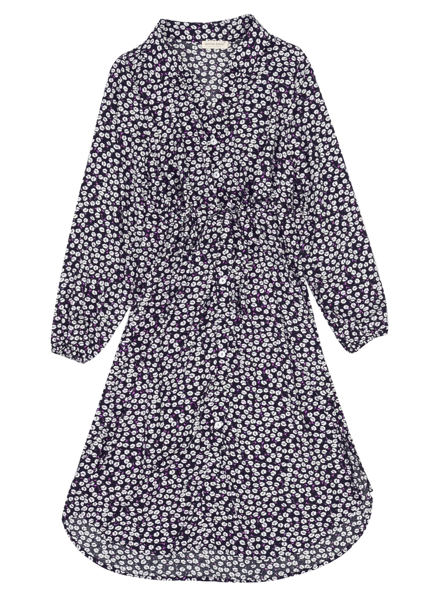 Floral Tie Waist Shirt Dress