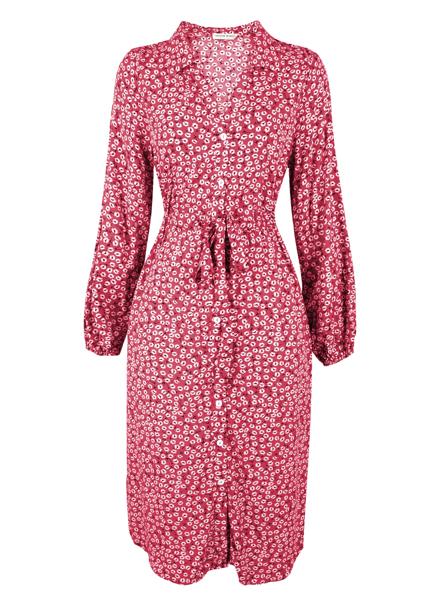 Floral Tie Waist Shirt Dress