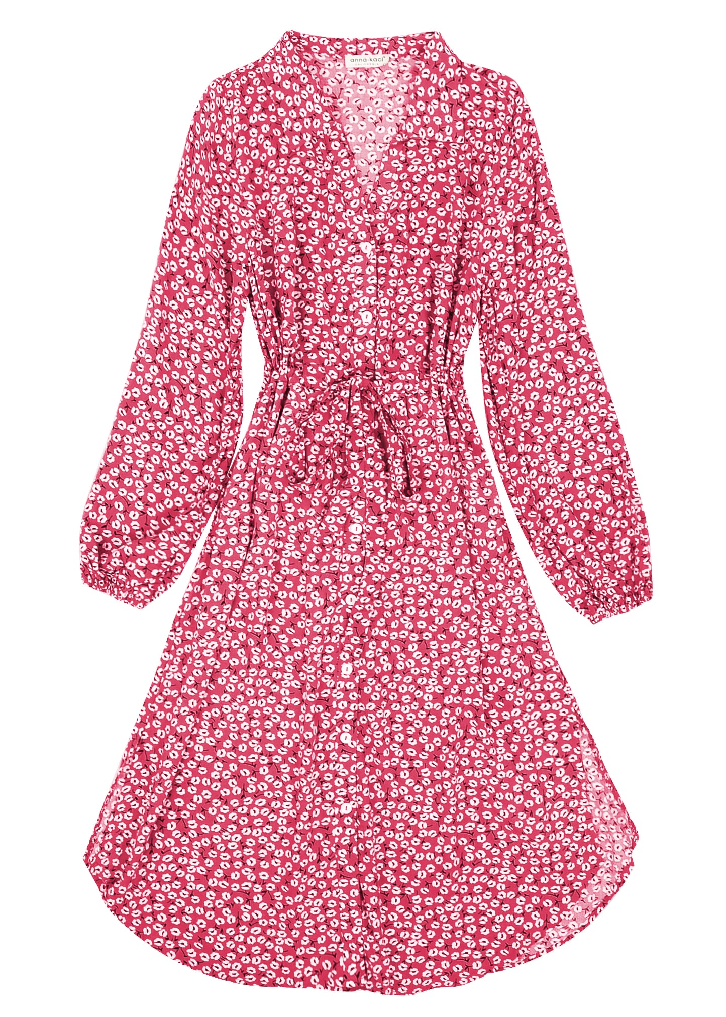 Floral Tie Waist Shirt Dress