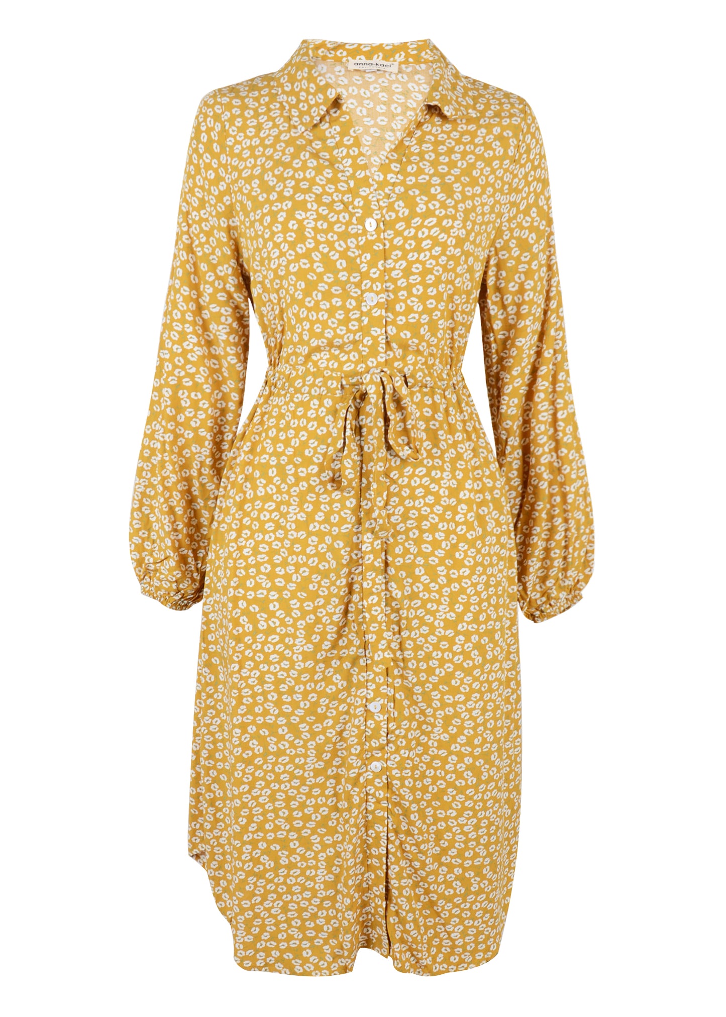 Floral Tie Waist Shirt Dress