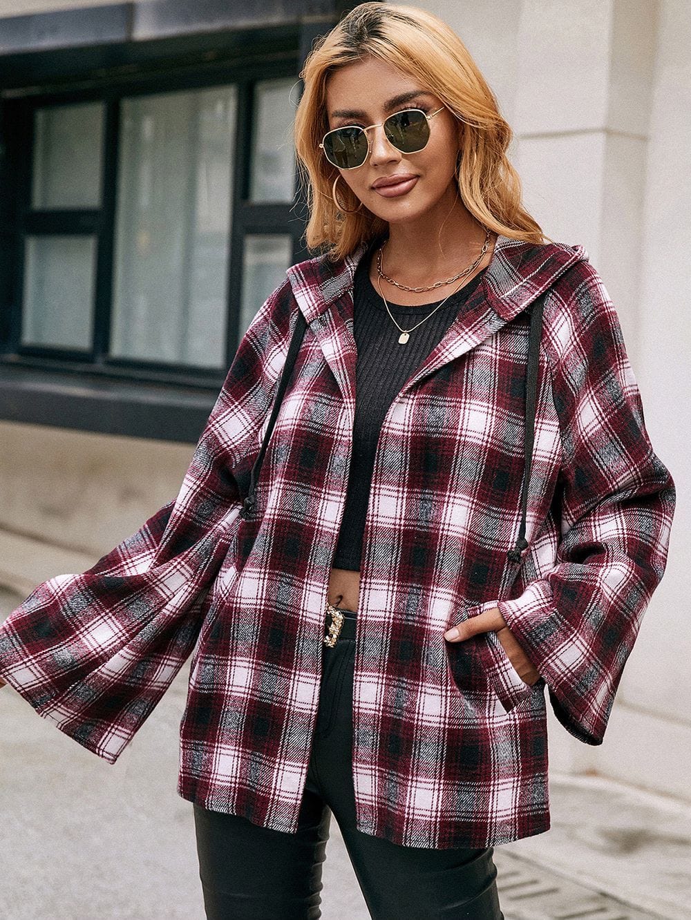 Bell Sleeve Tartan Jacket