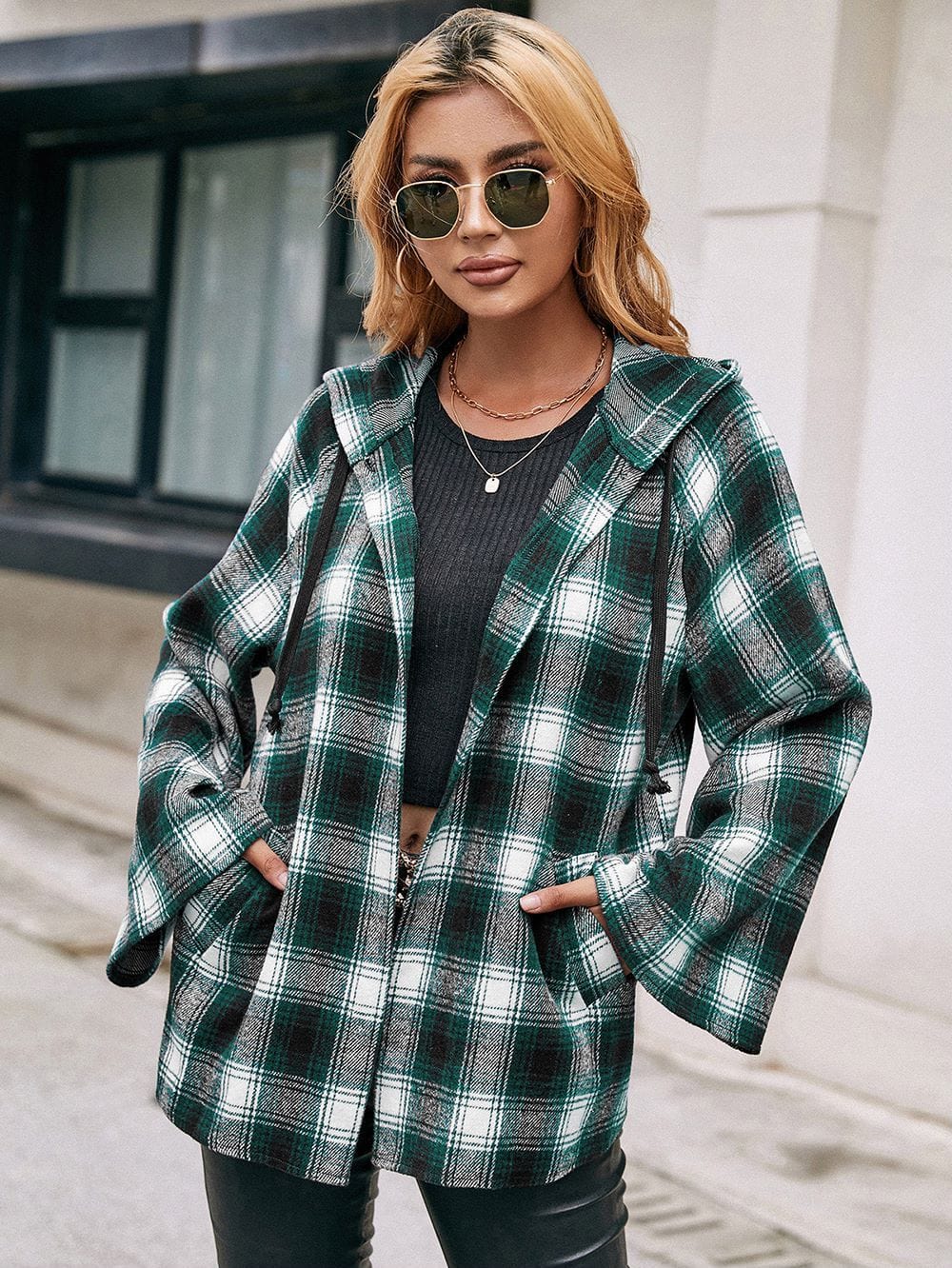 Bell Sleeve Tartan Jacket