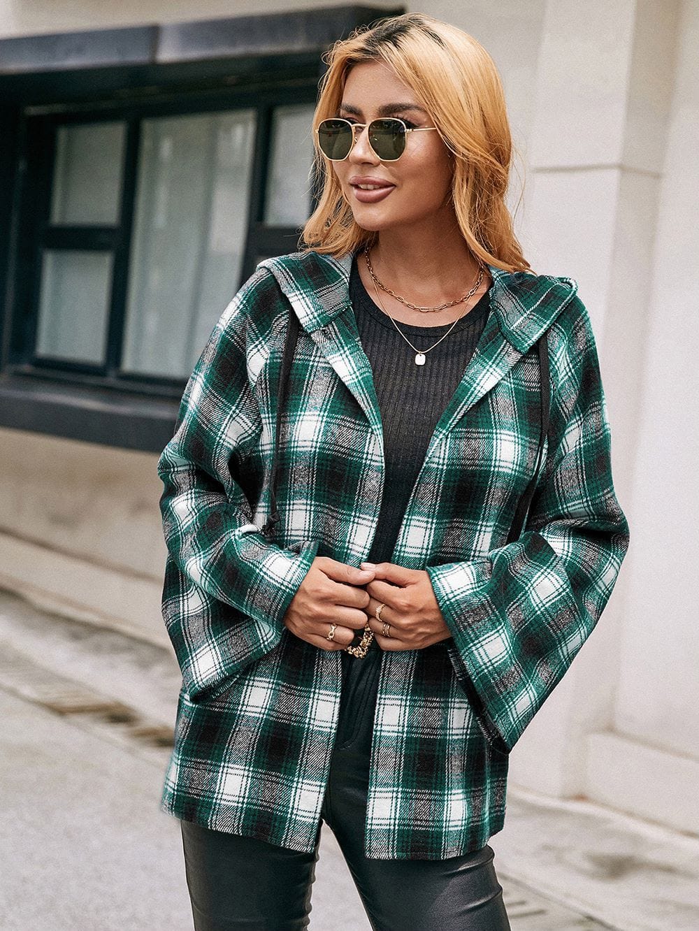 Bell Sleeve Tartan Jacket