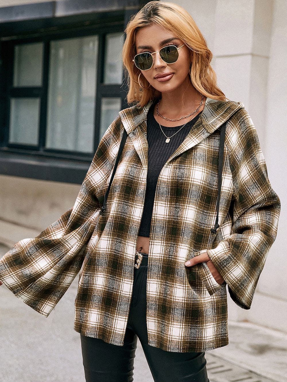 Bell Sleeve Tartan Jacket