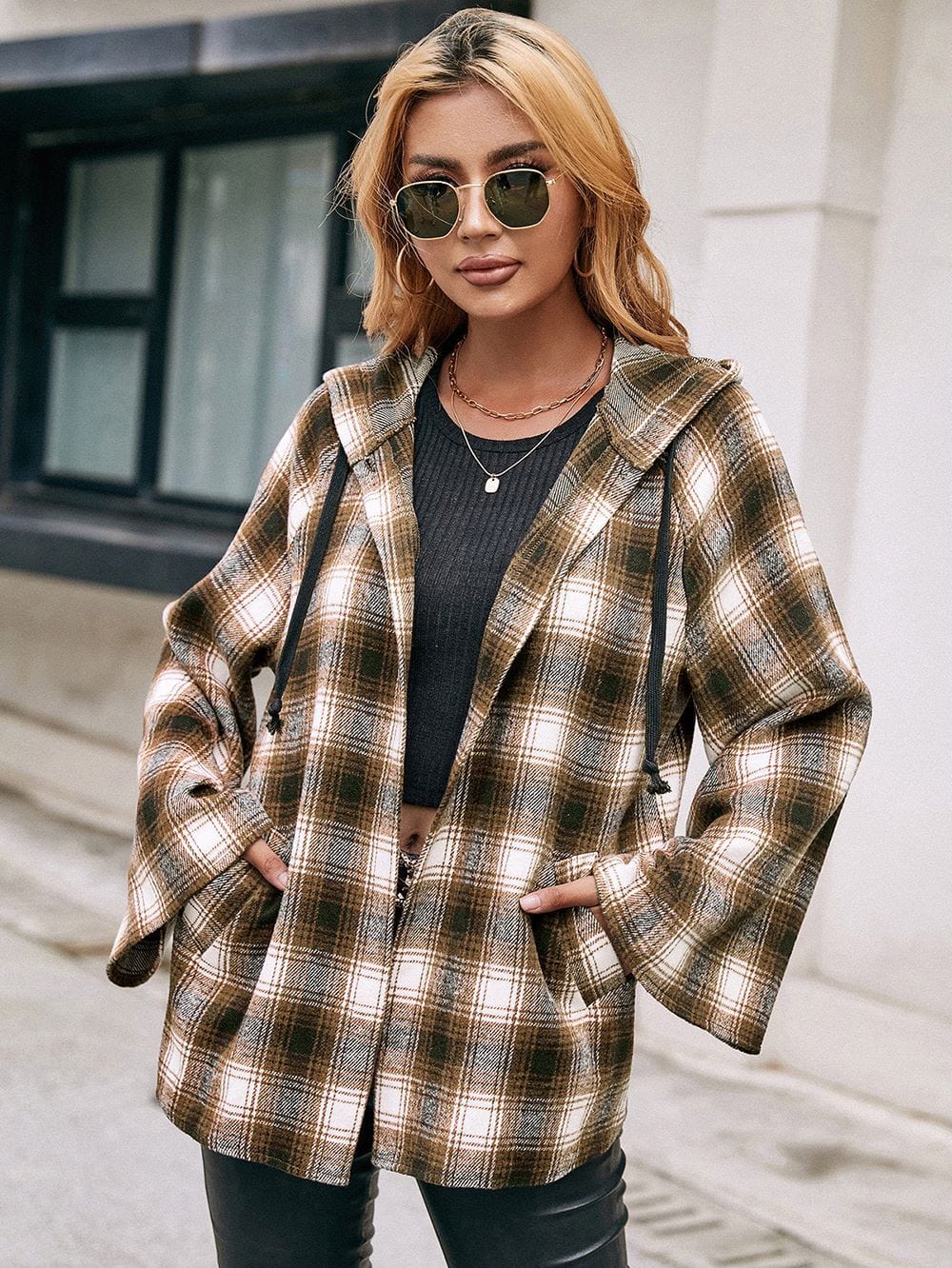 Bell Sleeve Tartan Jacket