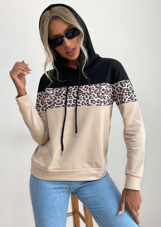 Triple Tone Leopard Print Hoodie