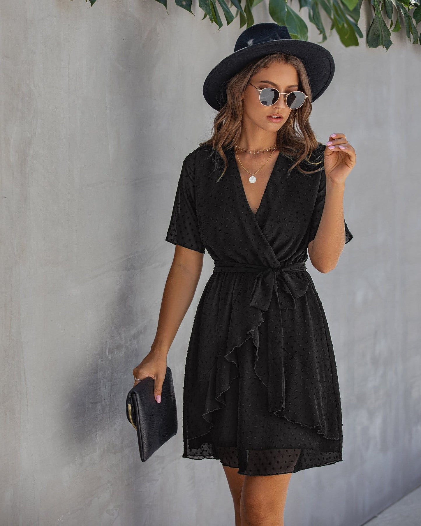 Swiss Dot Summer Wrap Dress