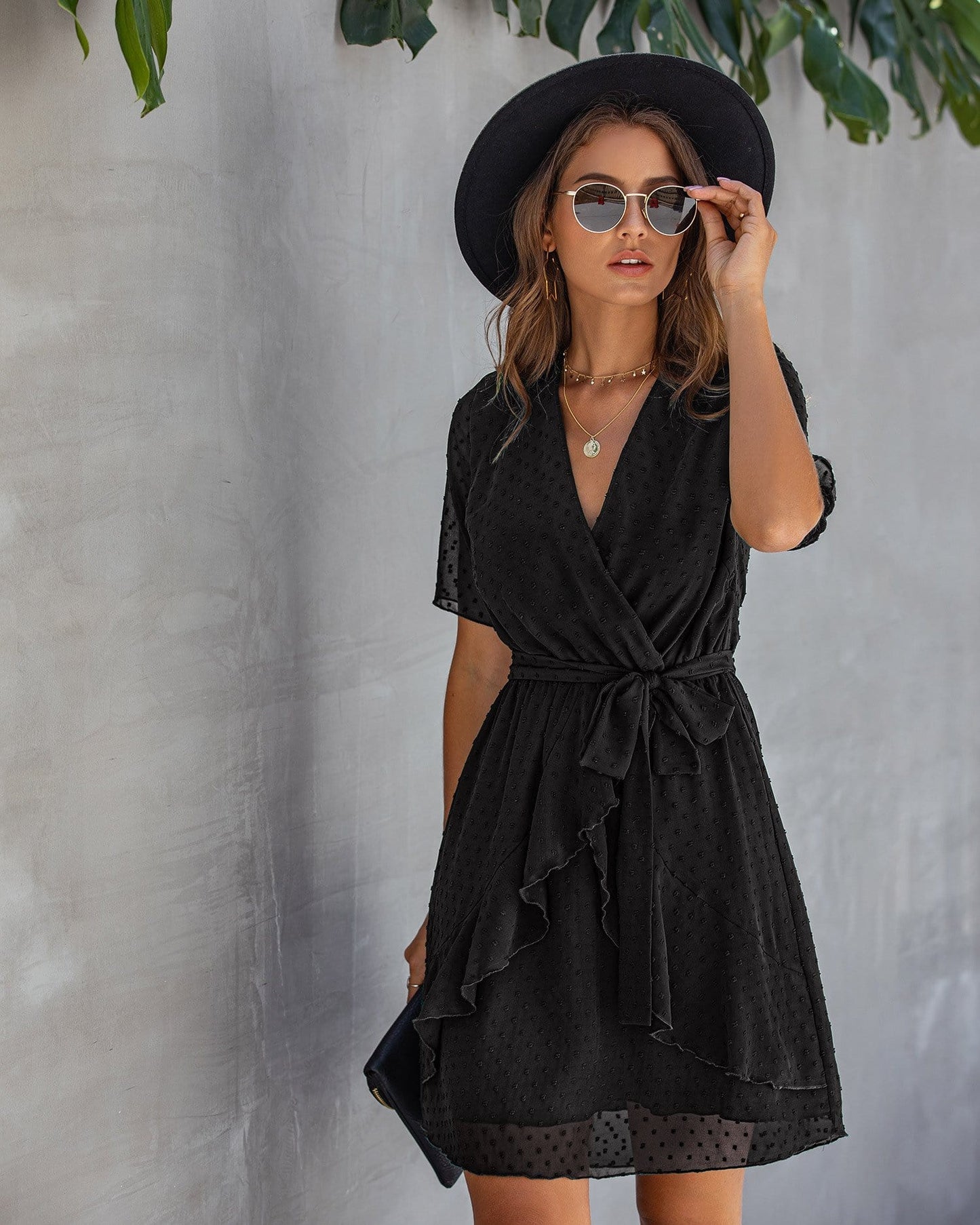 Swiss Dot Summer Wrap Dress