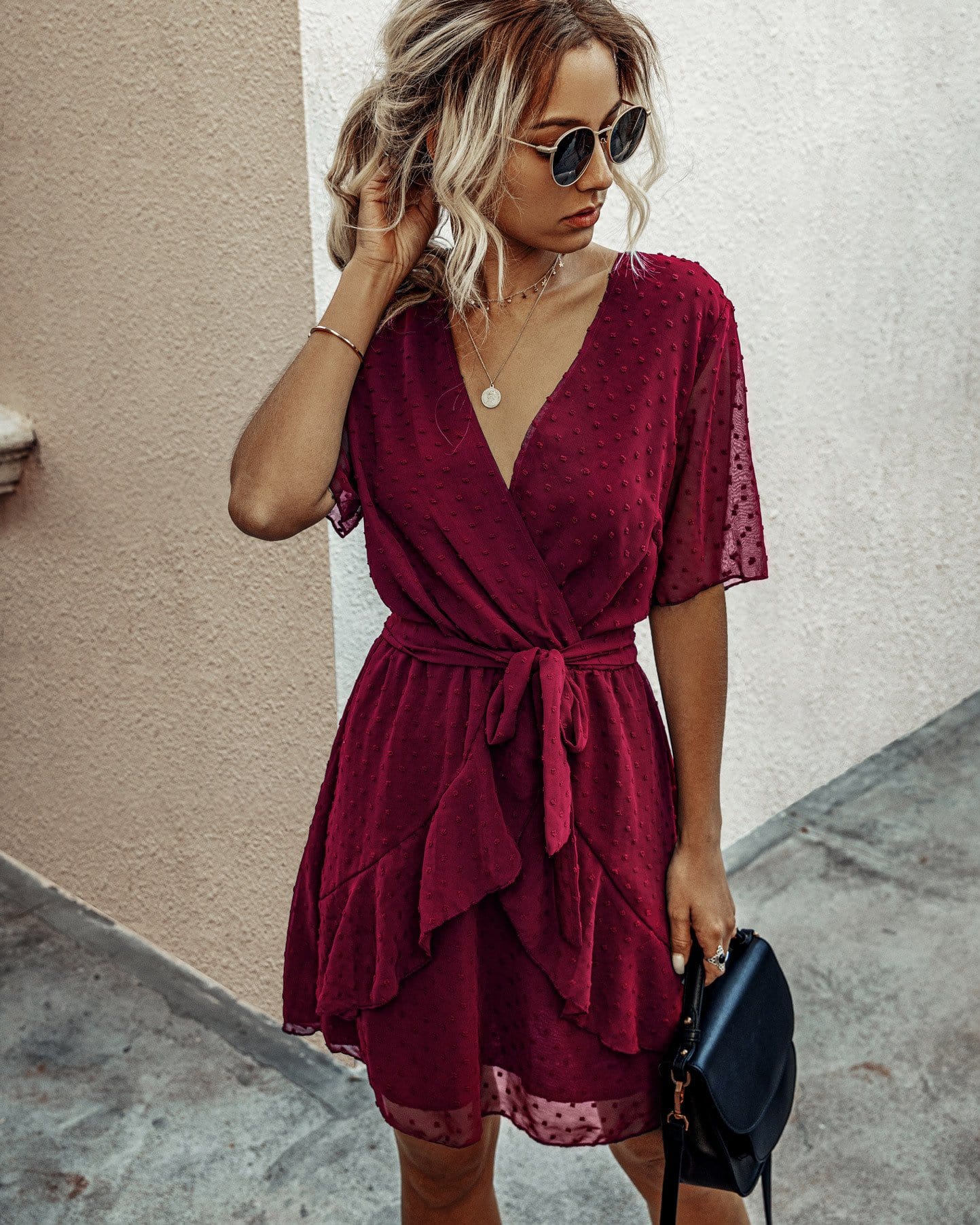 Swiss Dot Summer Wrap Dress