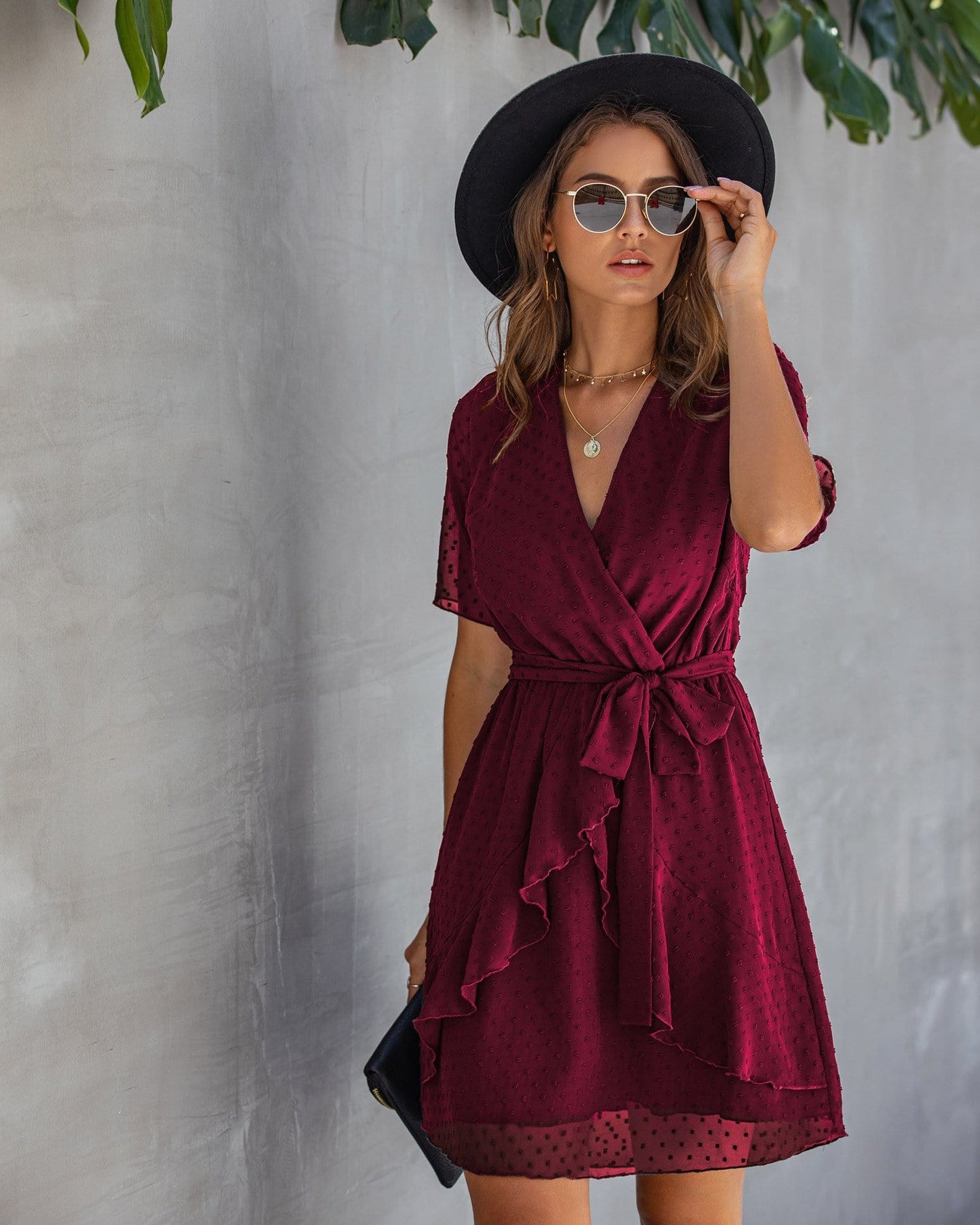 Swiss Dot Summer Wrap Dress