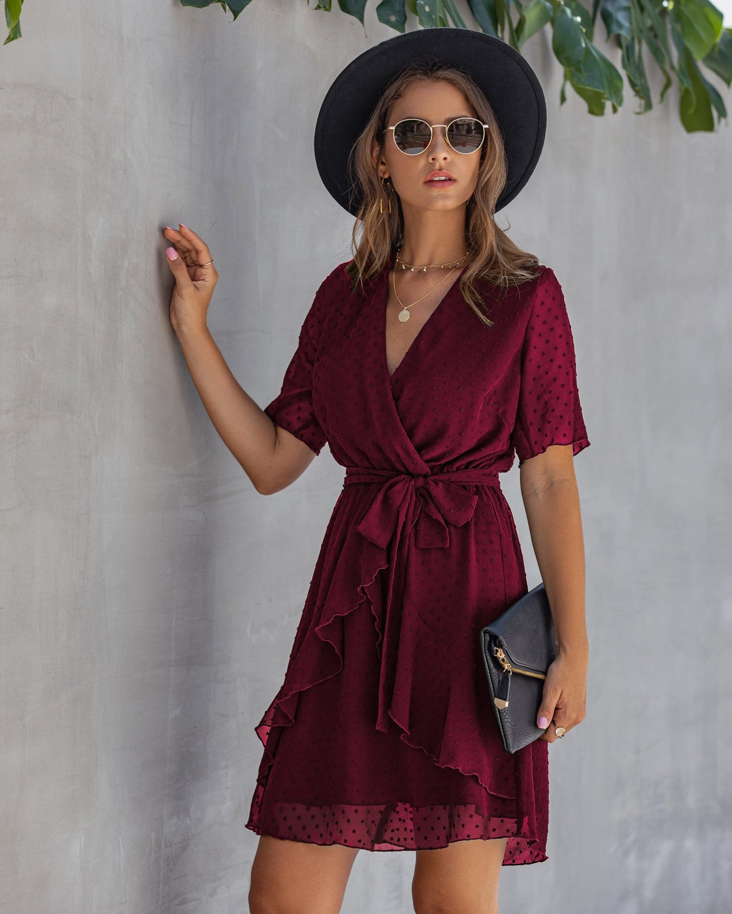 Swiss Dot Summer Wrap Dress