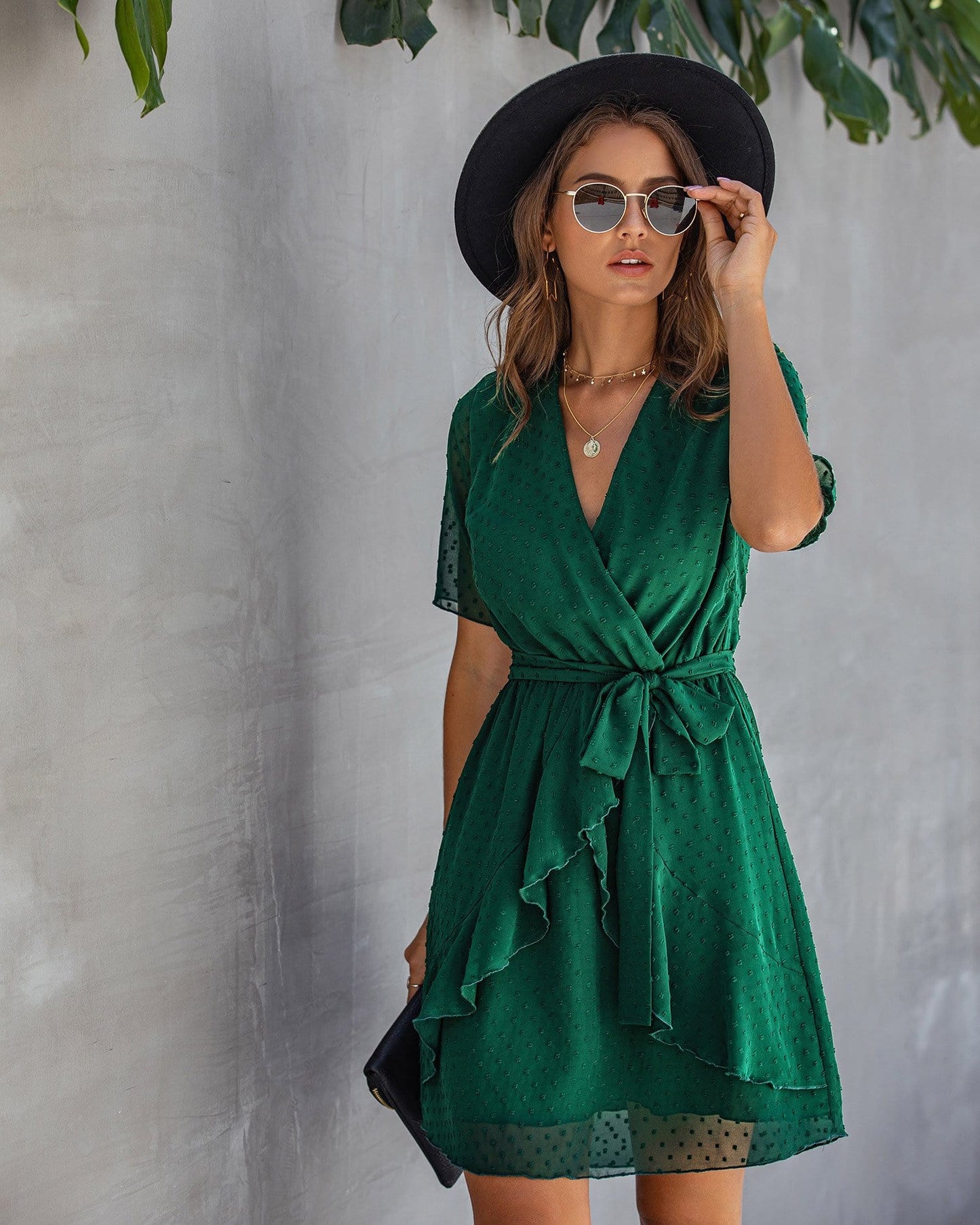Swiss Dot Summer Wrap Dress