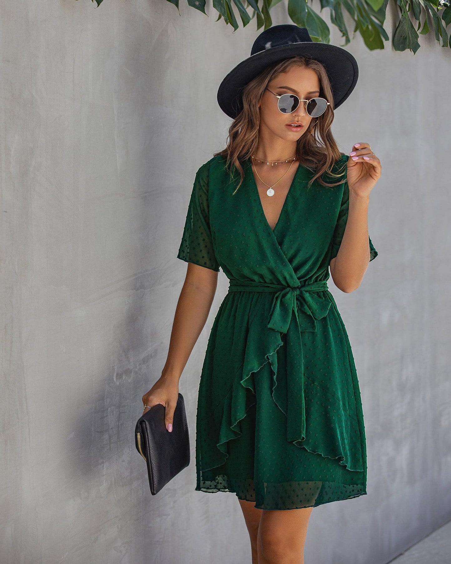 Swiss Dot Summer Wrap Dress
