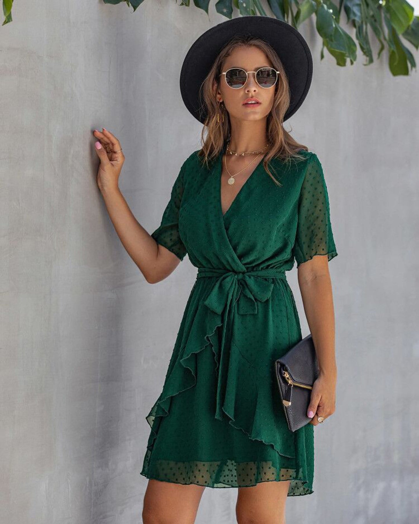 Swiss Dot Summer Wrap Dress