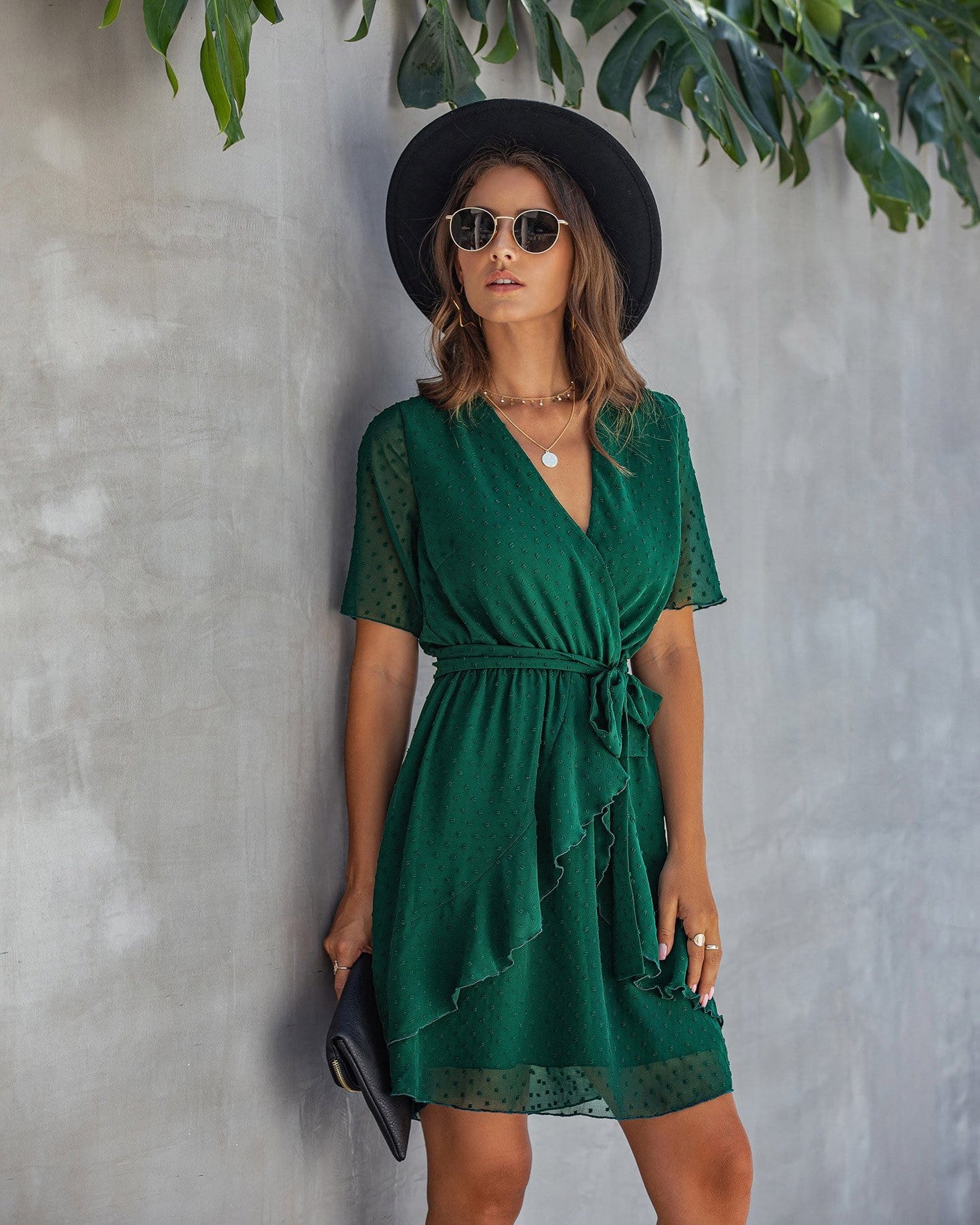 Swiss Dot Summer Wrap Dress