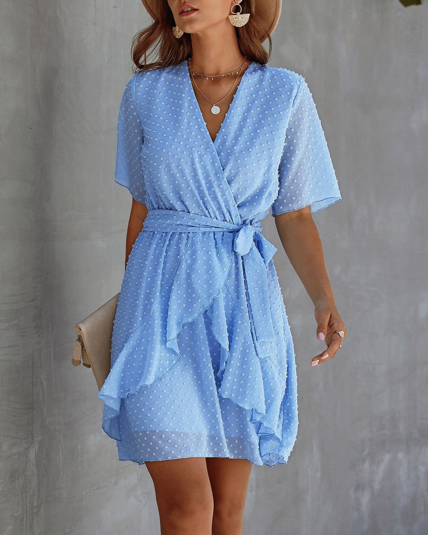 Swiss Dot Summer Wrap Dress