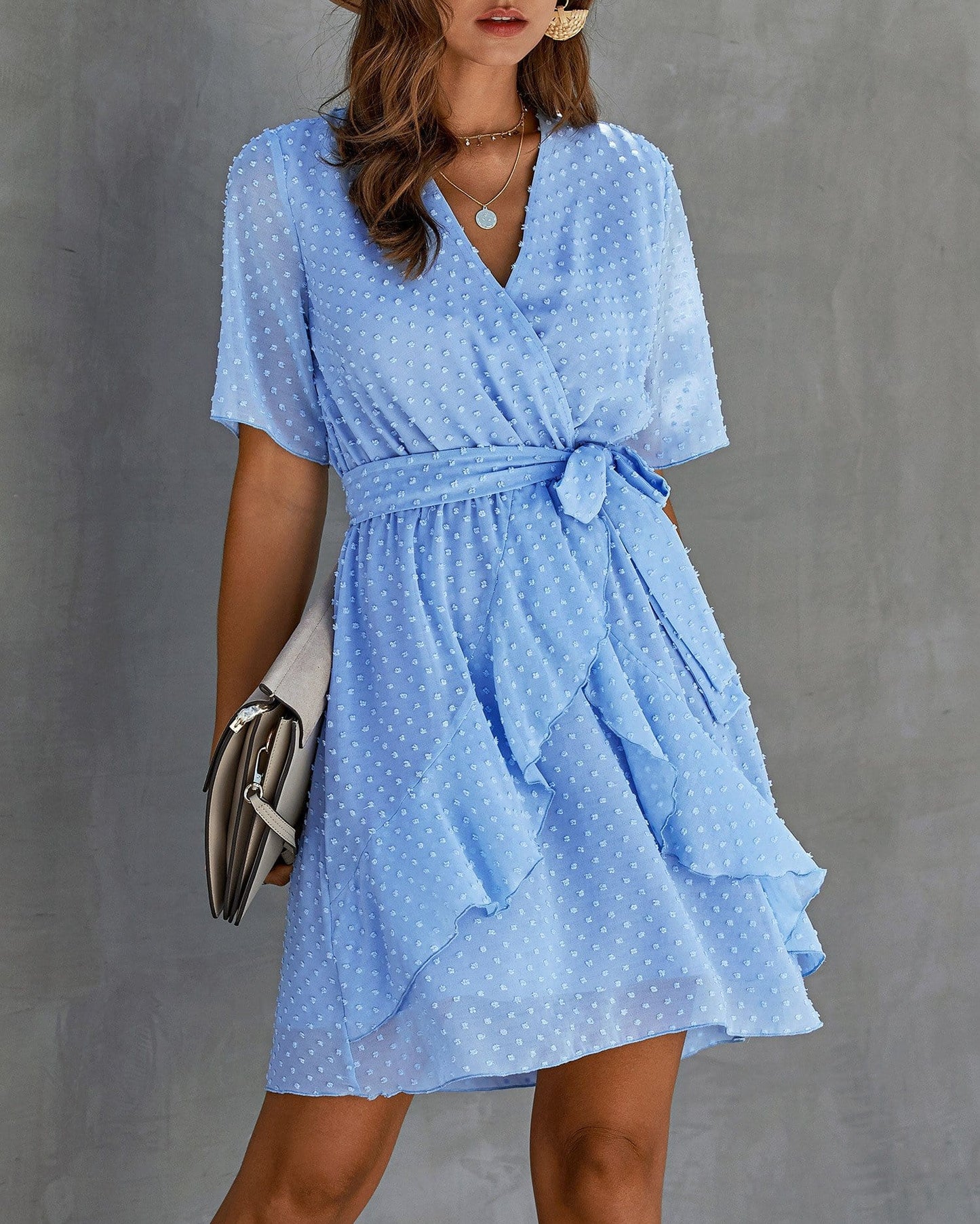 Swiss Dot Summer Wrap Dress