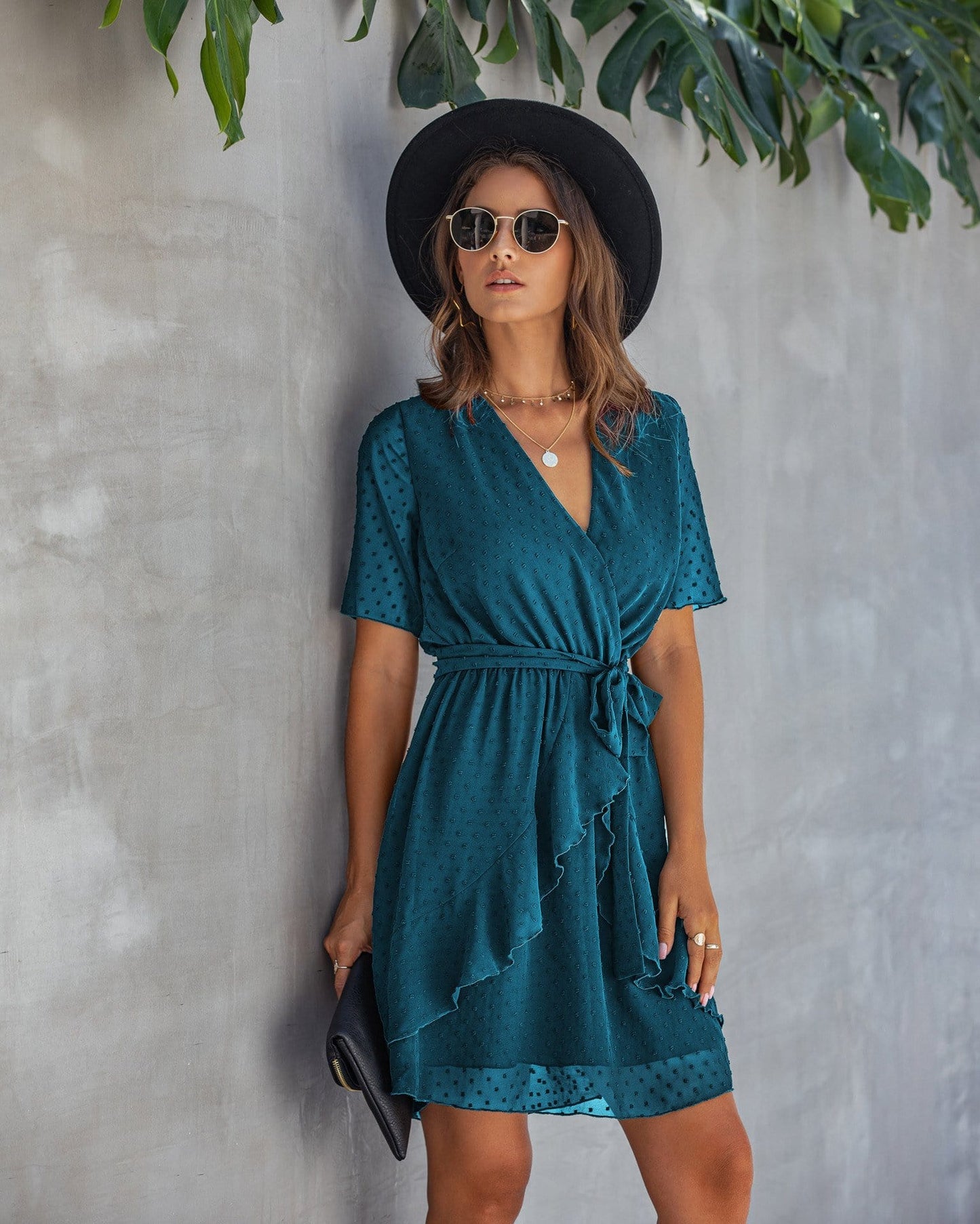 Swiss Dot Summer Wrap Dress