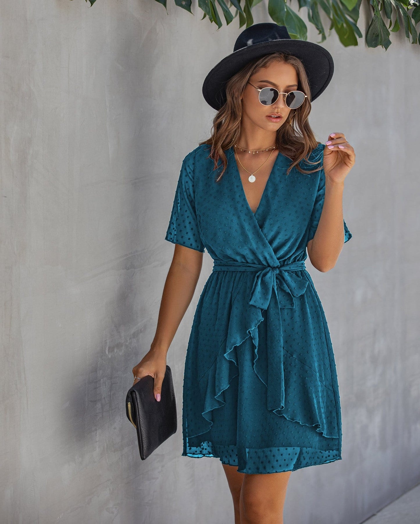 Swiss Dot Summer Wrap Dress