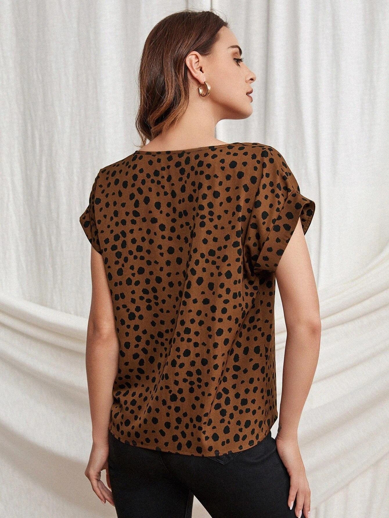 Round Neck Rolled Sleeve Tee