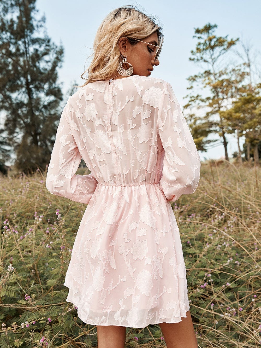 Pastel Floral Embroidery Dress
