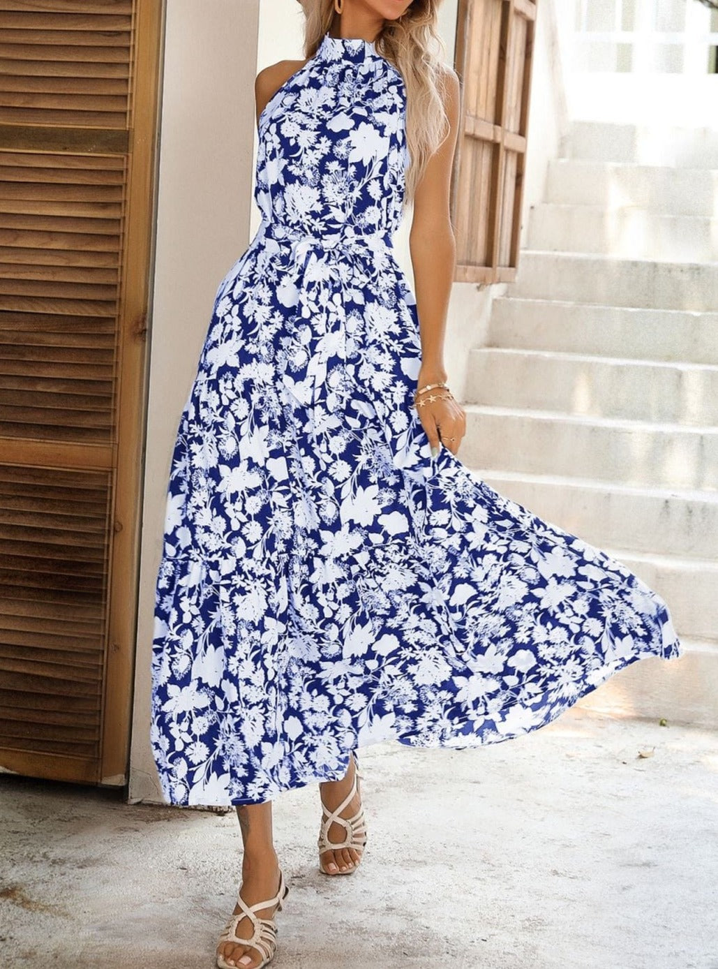 Halter Neck Tiered Summer Dress