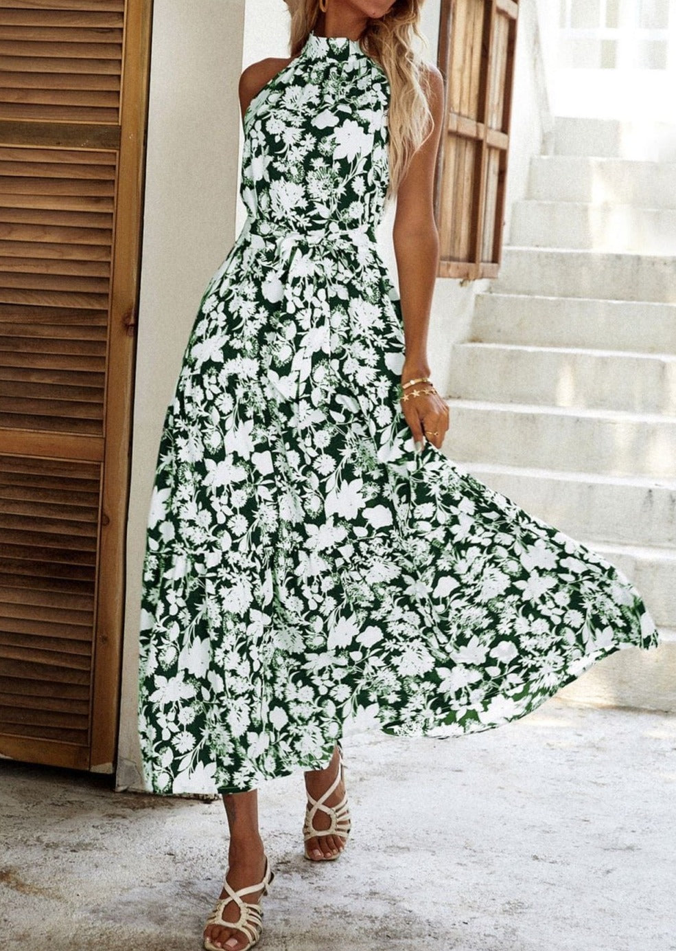 Halter Neck Tiered Summer Dress