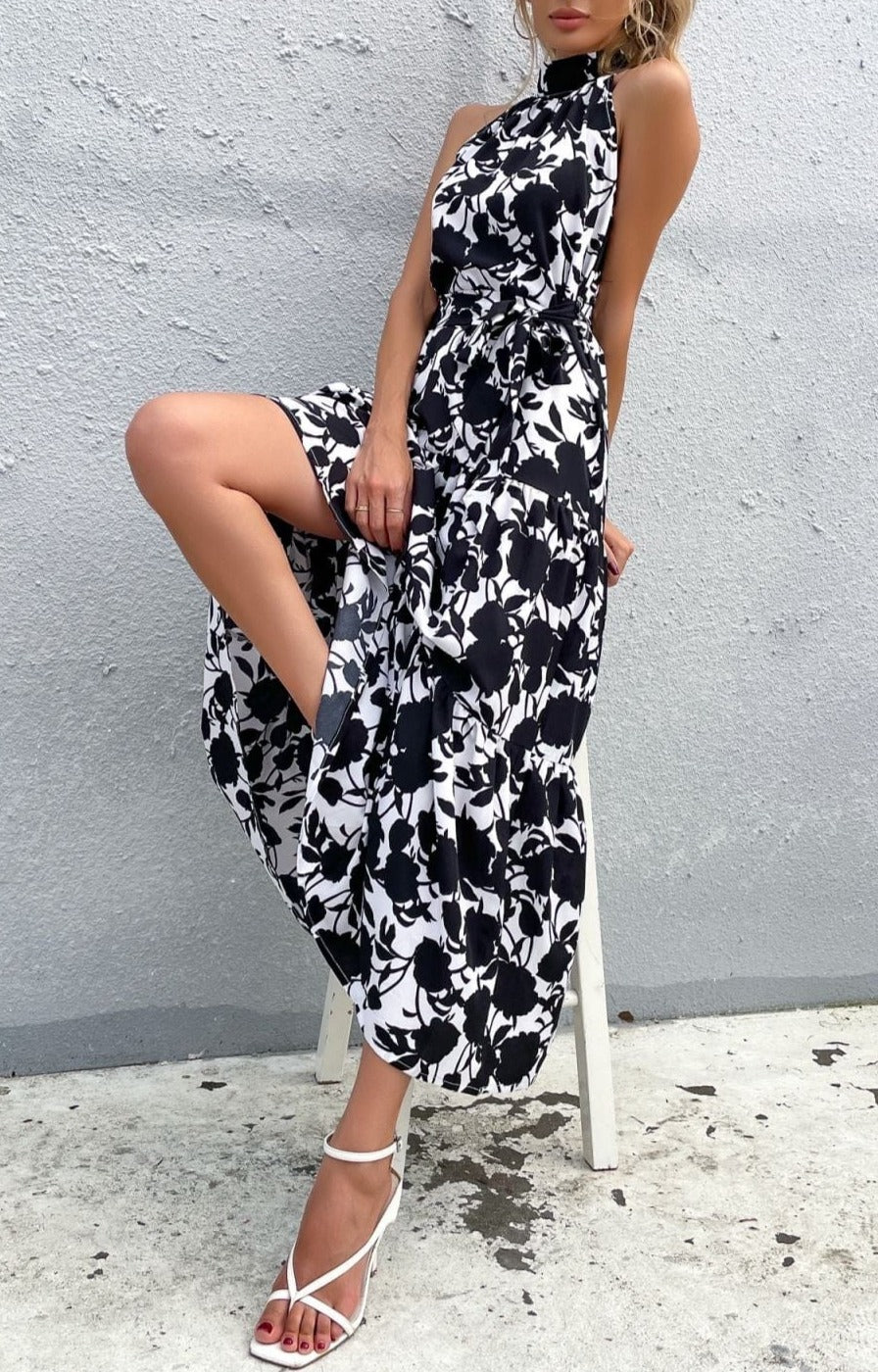 Halter Neck Tiered Summer Dress