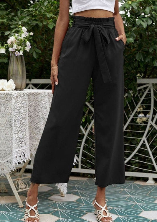 Solid Ribbon Tie Culottes