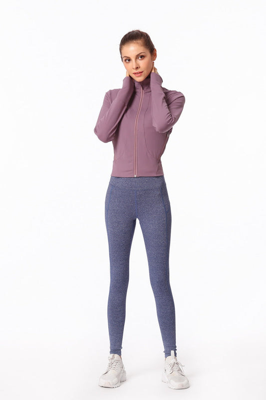 Slim Fit Collared Zipper Jacket