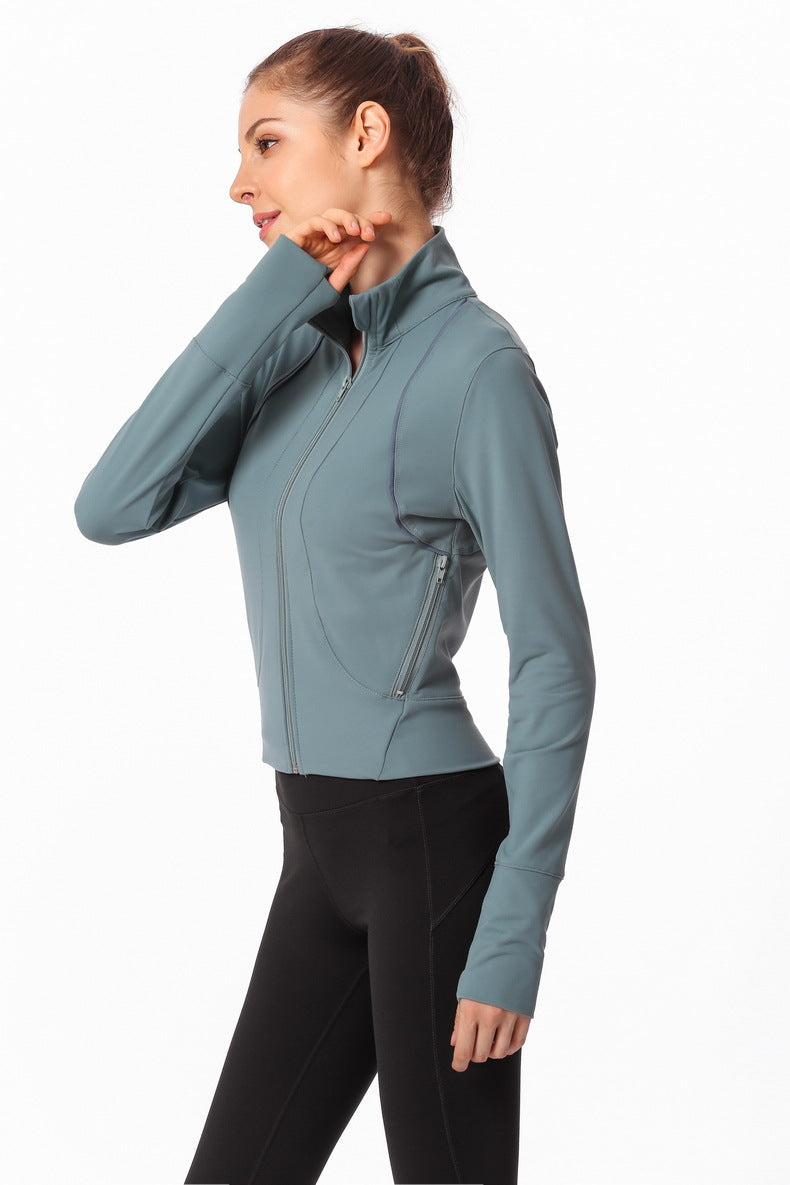 Slim Fit Collared Zipper Jacket