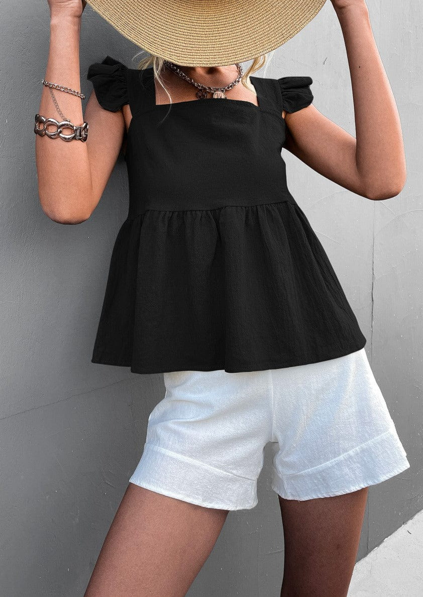 Ruffle Peplum Light Top