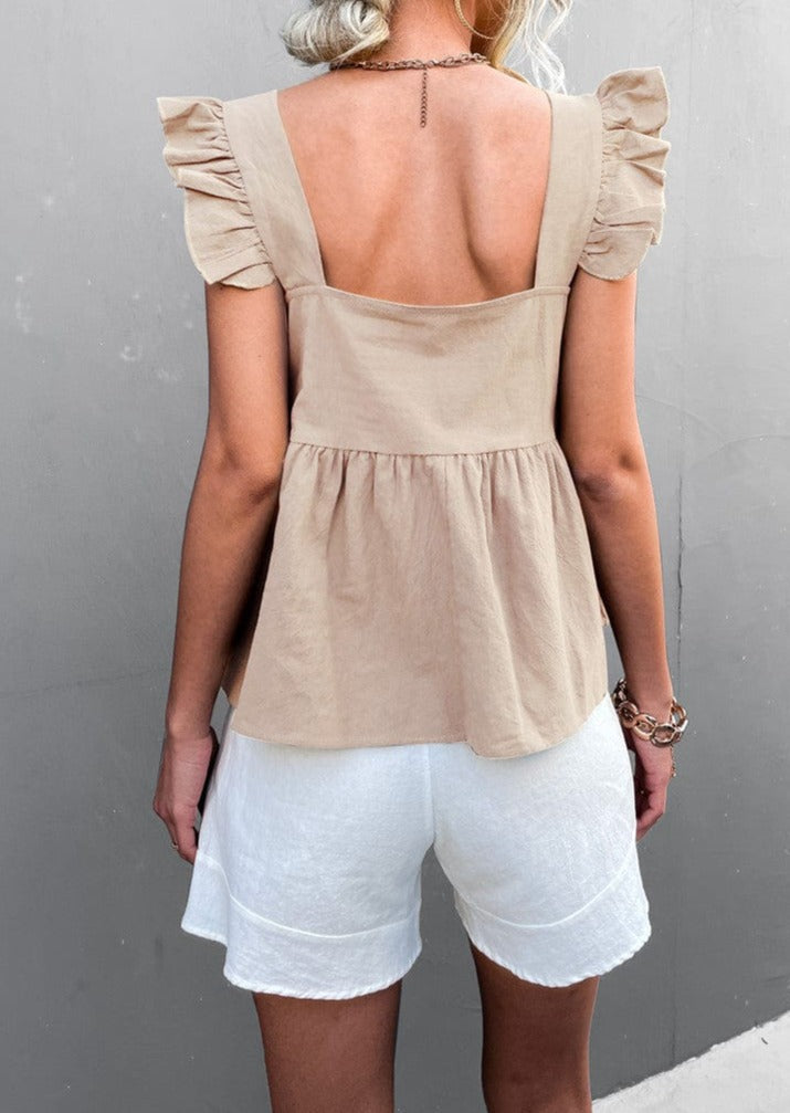 Ruffle Peplum Light Top