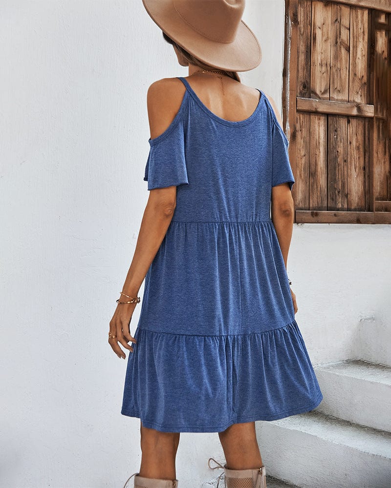 Cold Shoulder Tiered Dress