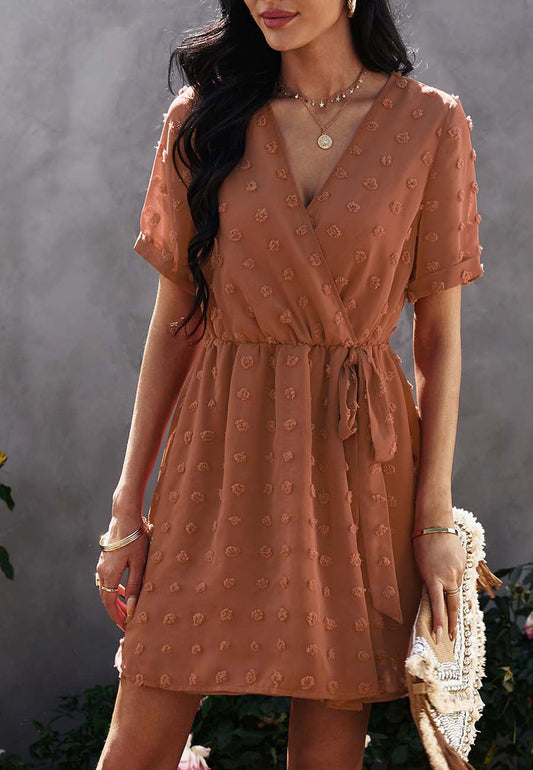 Clip Dot Summer Wrap Dress
