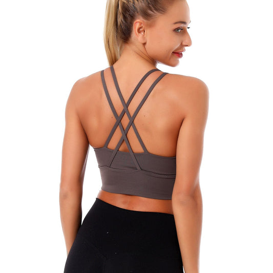 Double Crossover Racerback Sports Bra