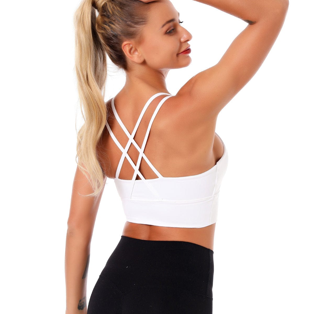 Double Crossover Racerback Sports Bra