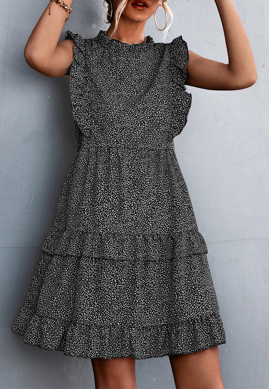 Leopard Print Ruffle Dress