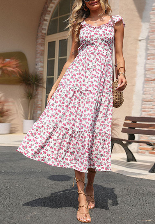 Tie Back Ruffle Strap Dress