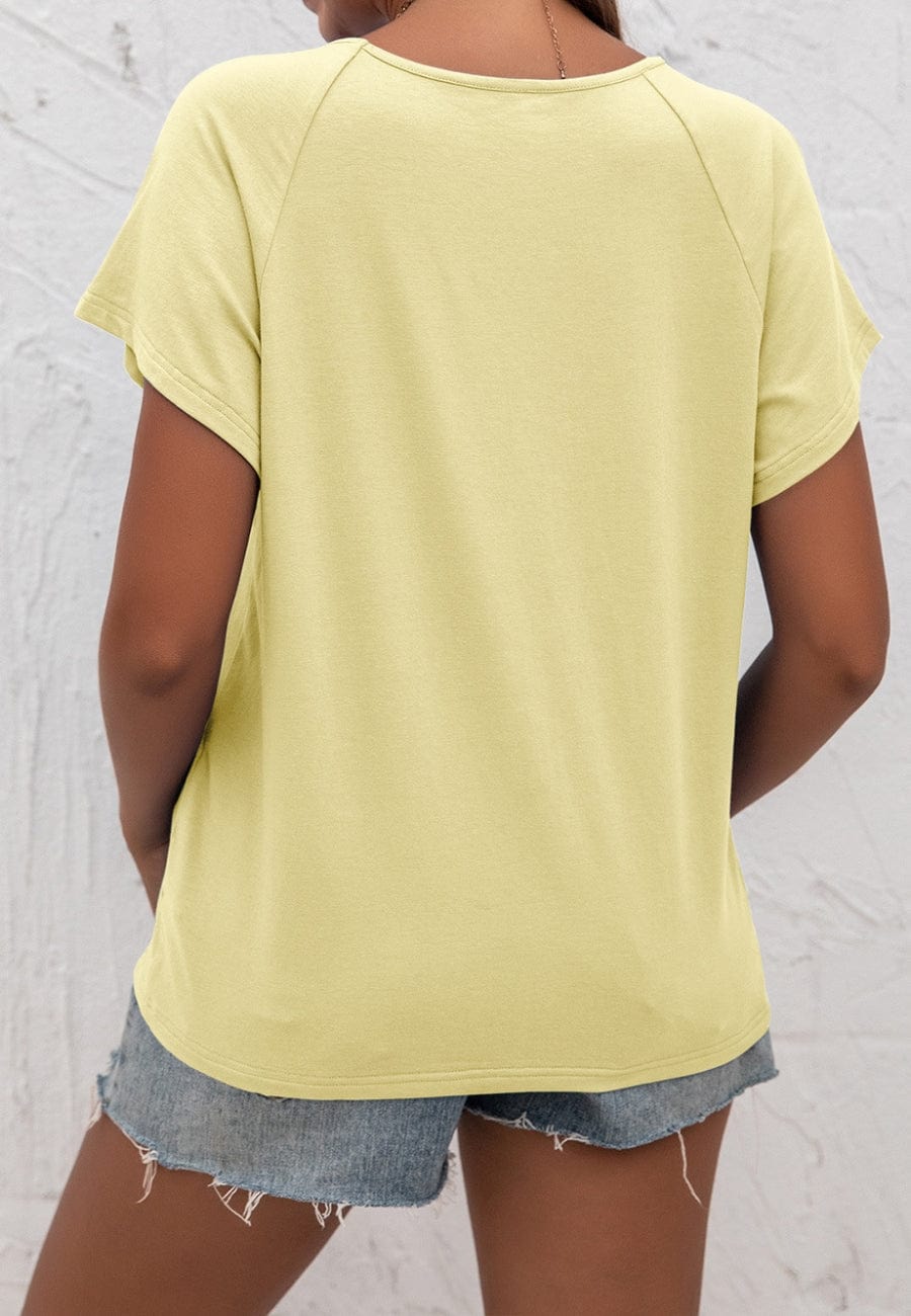 Front Keyhole Raglan Sleeve Blouse