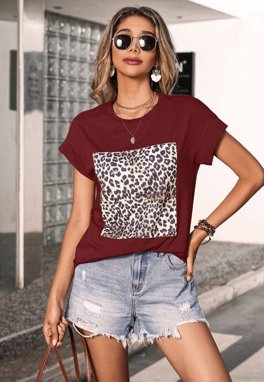 Leopard Print Square T-Shirt