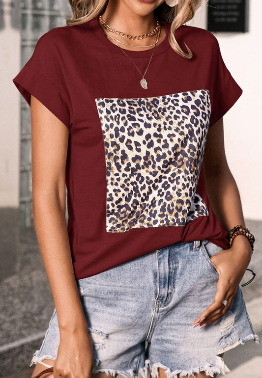 Leopard Print Square T-Shirt