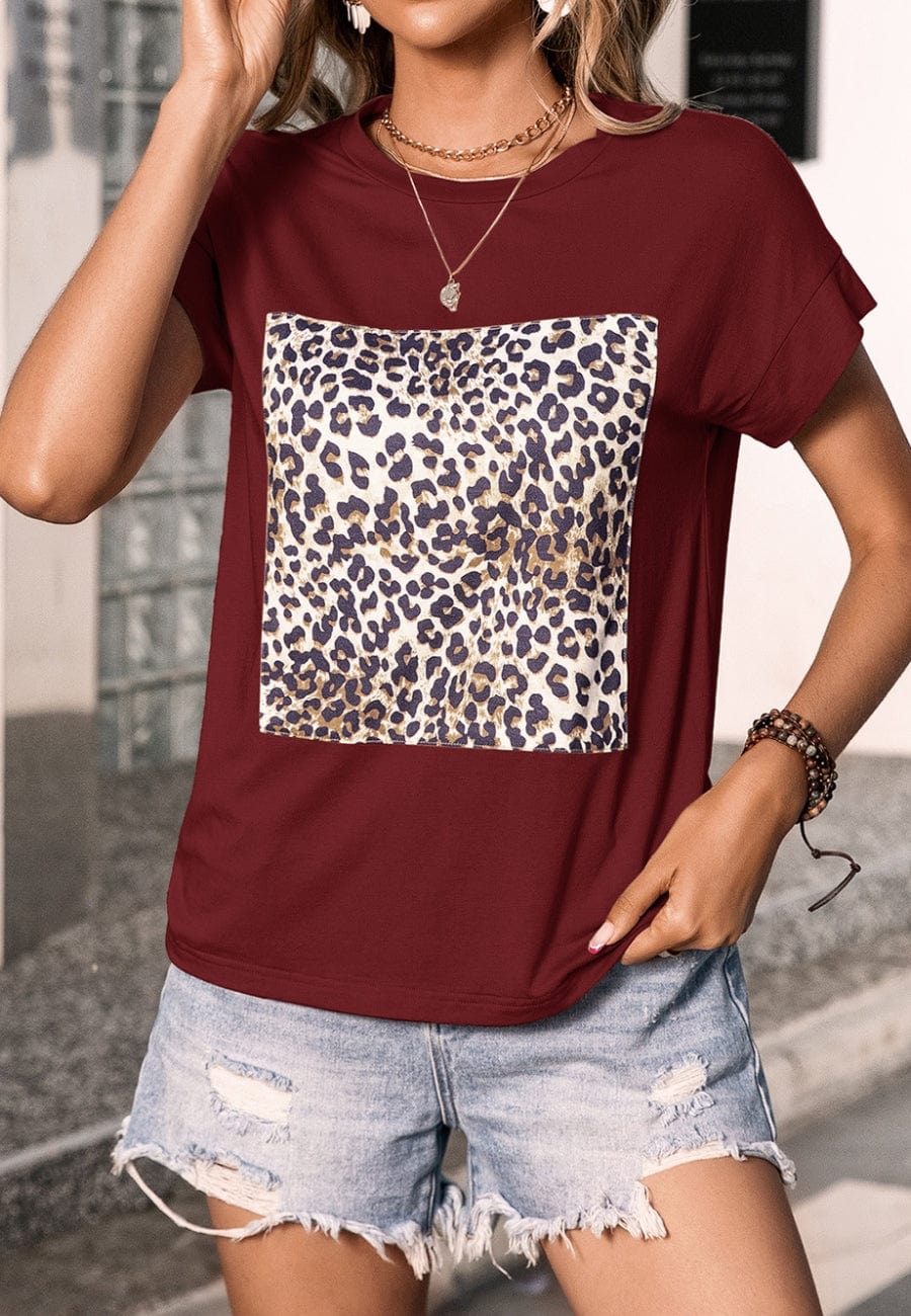 Leopard Print Square T-Shirt