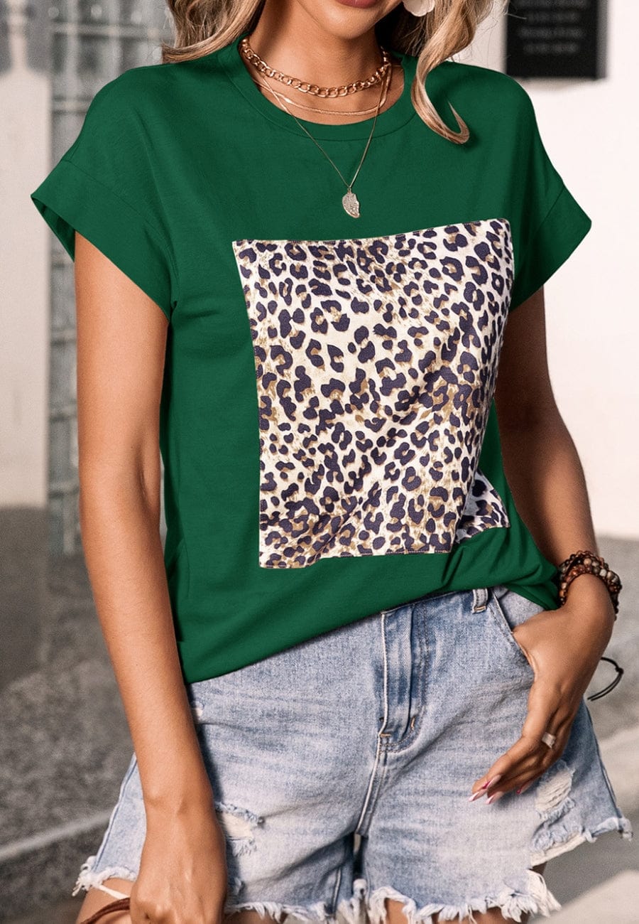 Leopard Print Square T-Shirt