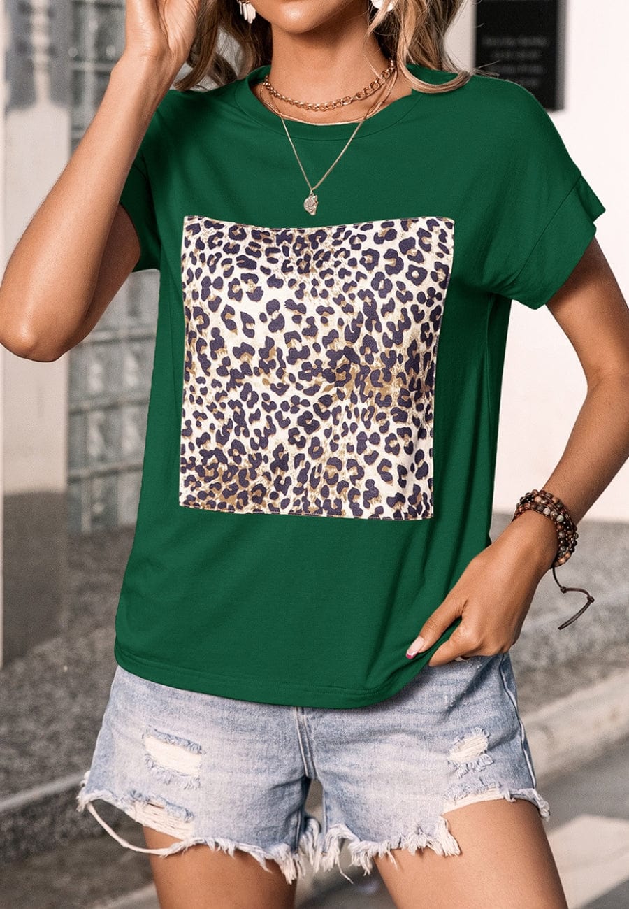 Leopard Print Square T-Shirt