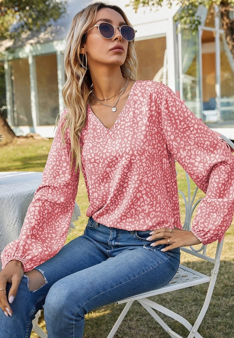 Leopard Print Long Sleeve Top