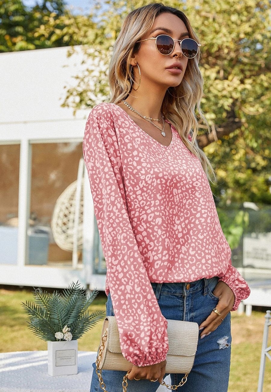 Leopard Print Long Sleeve Top