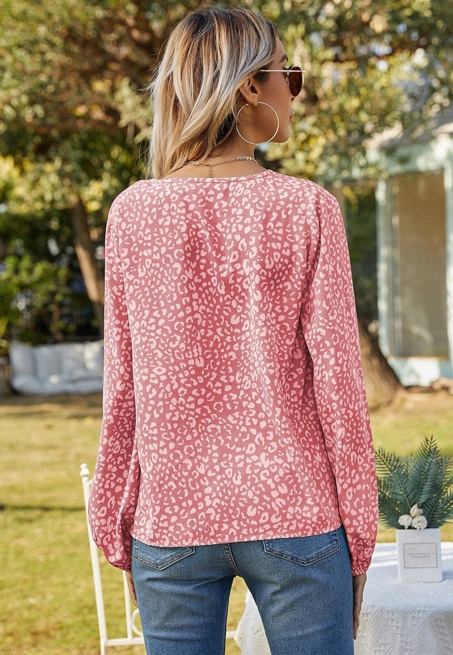 Leopard Print Long Sleeve Top