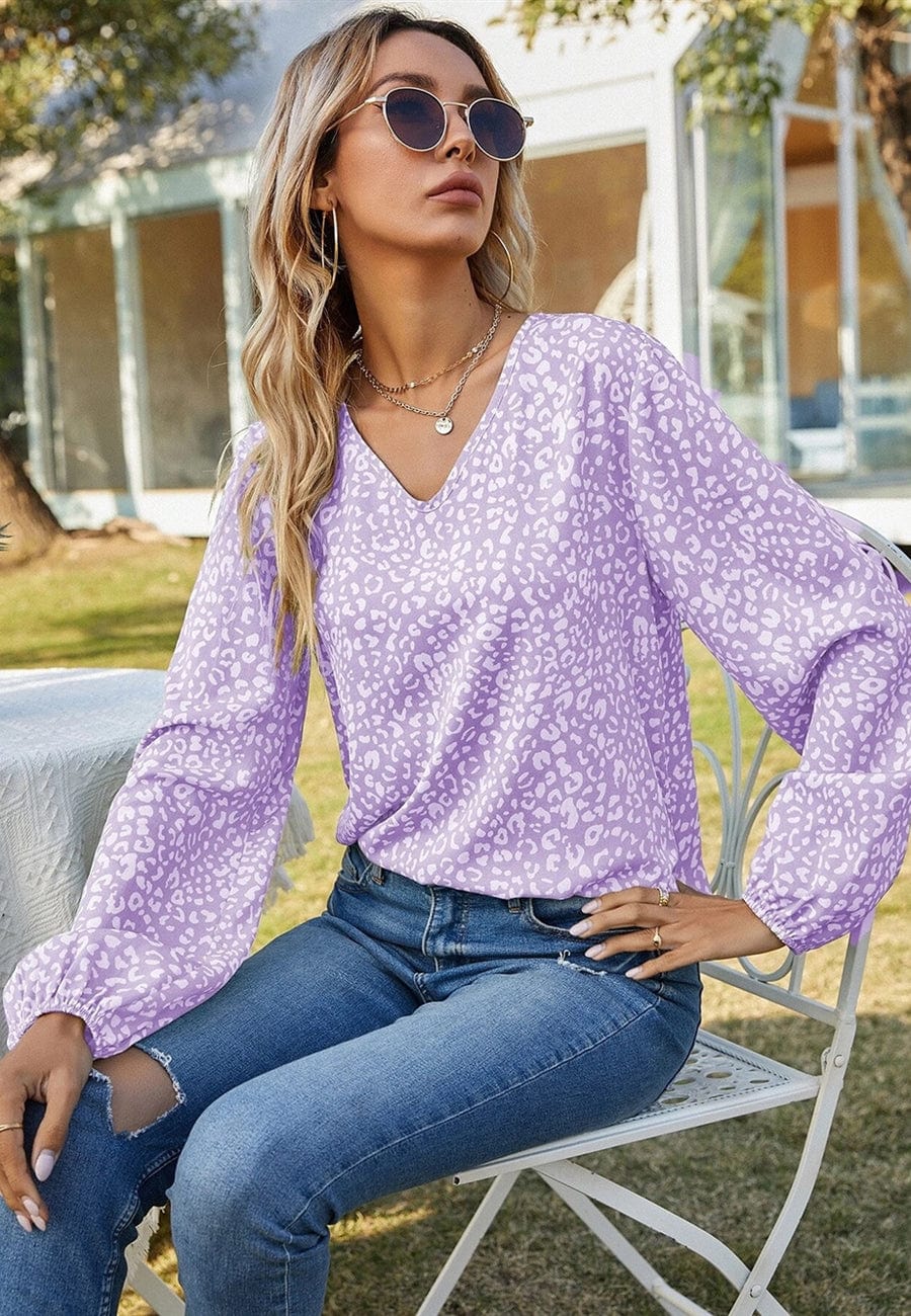 Leopard Print Long Sleeve Top