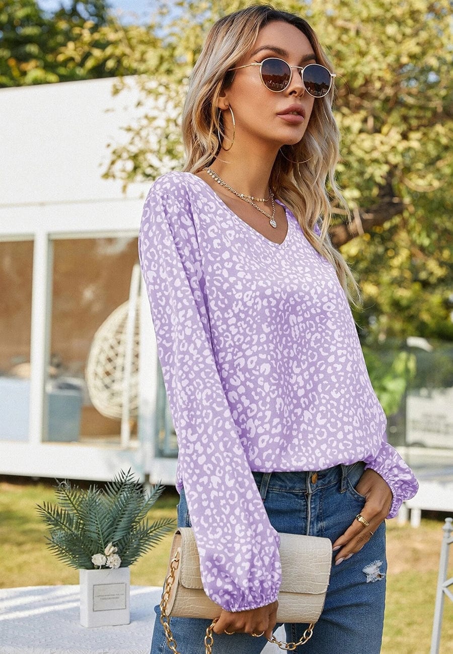 Leopard Print Long Sleeve Top